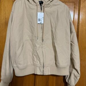 Forever 21 Women's new Tan Zip-Up Hoodie